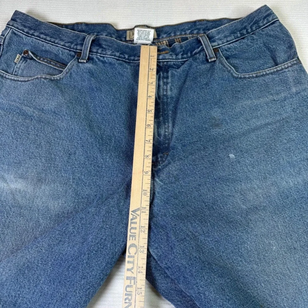 LL Bean Natural Fit Flannel Lined Denim Workwear Jeans Mens 40x32‎ Blue Cotton
